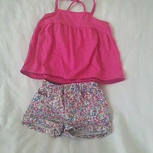 Girls top/short set